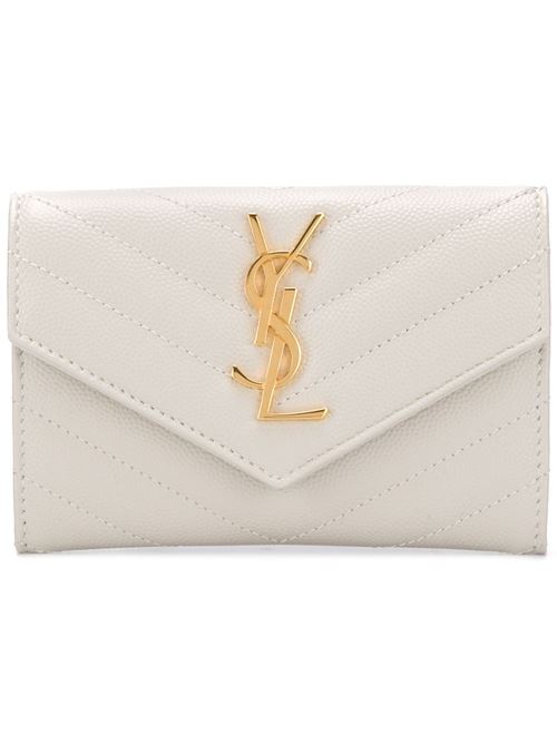 cassandre matelassé envelope wallet small in grain de poudre embossed leather SAINT LAURENT | 414404BOW019207